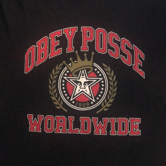 Men's M OBEY Posse Worldwide Black "Crown" T-shirt - Picture 2 of 4